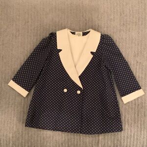 Christian Dior Navy/White Enfant Coat and Matching Dress